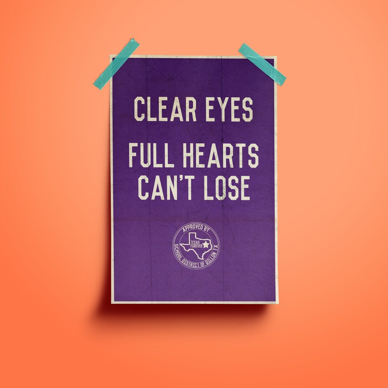 Clear Eyes Full Hearts Can't Lose Friday Night Lights Etsy