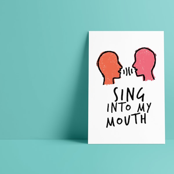 Talking Heads This Must Be the Place Lyrics Sing into My Mouth Minimalist Pop Culture Art Print