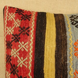 Almohada Kilim, almohada hecha a mano, almohada Kilim turca de 20x20 pulgadas 50x50 cm, almohada decorativa, almohada Boho, funda de cojín Kilim, almohada grande. imagen 3