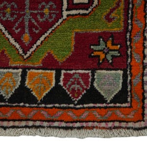 Primitive Antique Turkish Wool Rug: Small Anatolian Carpet Rug, 2x4 Feet. image 7