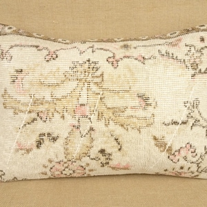 Oushak Lumbar Pillow Cover: Muted Vintage Turkish Carpet, 24x16 inch