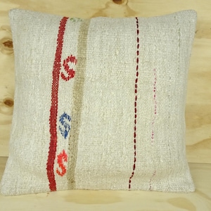 20x20 victorian style hemp pillow cover, natural handmade hemp pillow covers, flatweave hemp pillow covers.