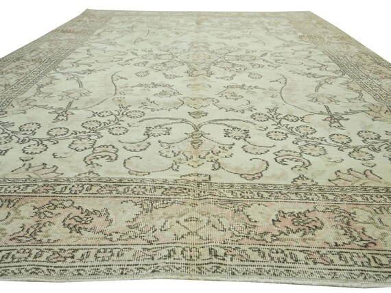 大型ウシャックヴィンテージウールラグ、トルコ絨毯 6.7x10 - Etsy 日本