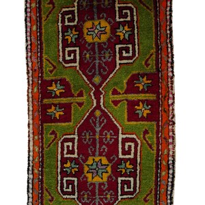 Primitive Antique Turkish Wool Rug: Small Anatolian Carpet Rug, 2x4 Feet. image 3