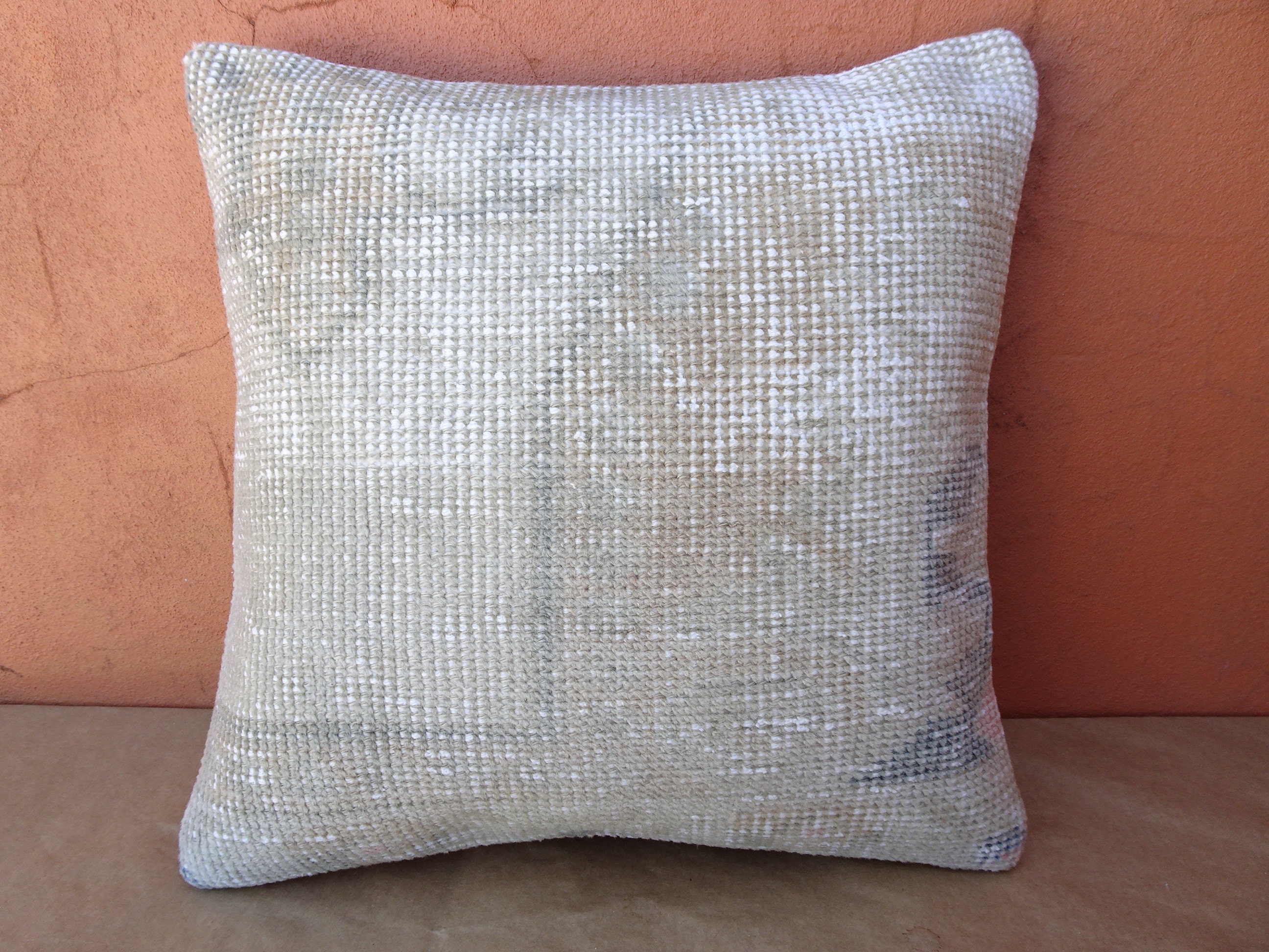 16x16 inch rug pillow cover handmade white pink vintage ethnic boho wool cushion throw rug case yellow 40x40cm handwoven flower pastel