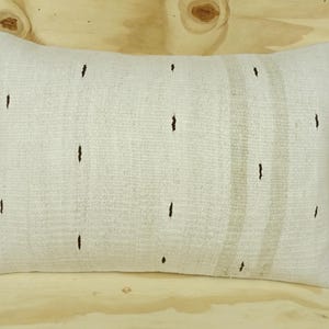White And Black Hemp Pillow,24'x16' inch,Minimalist Decor Lumbar Pillow Cover,Turkish Hemp Kilim Pillow,Handmade Hemp Pillow Cover.