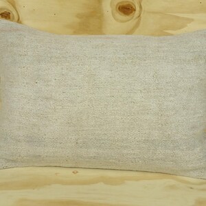 24x16 Lumbar Retro Hemp Blend Cushion covers, artisan-made hemp pillow covers, natural hemp pillow covers,Large Size Floor Decor Pillow.