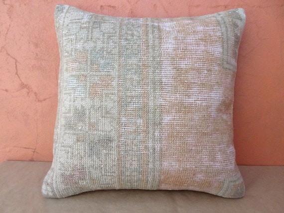 Carpet Pillow20x20 inch 50x50 Cm Oushak rug pillow cover, tribal turkish