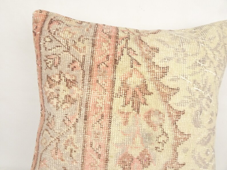 Online Sale Handmade Carpet Kilim Pillows,20x20 inch Turkish Carpet Kilim Pillow,Oushak Rug Pillows.