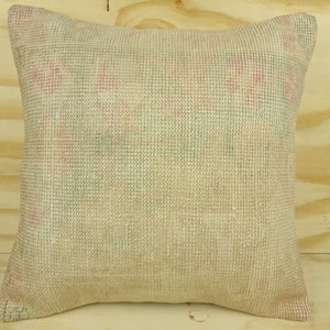Handmade Oushak Carpet Pillow,20x20 Wedding Gift Pillow,Furniture And Decor Pillow.Large Size Carpet Pillow Cover,Minimalist Decor Pillow.