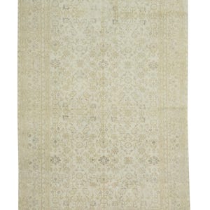 Vintage Turkish Oushak Rug: Wool on Cotton, Soft Colors 6.2&quot;x9.4&quot;