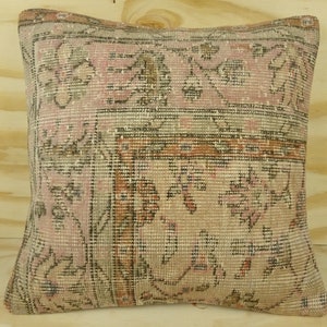 Vintage Turkish Carpet Pillow Cover: 20x20 Boho Home Decor