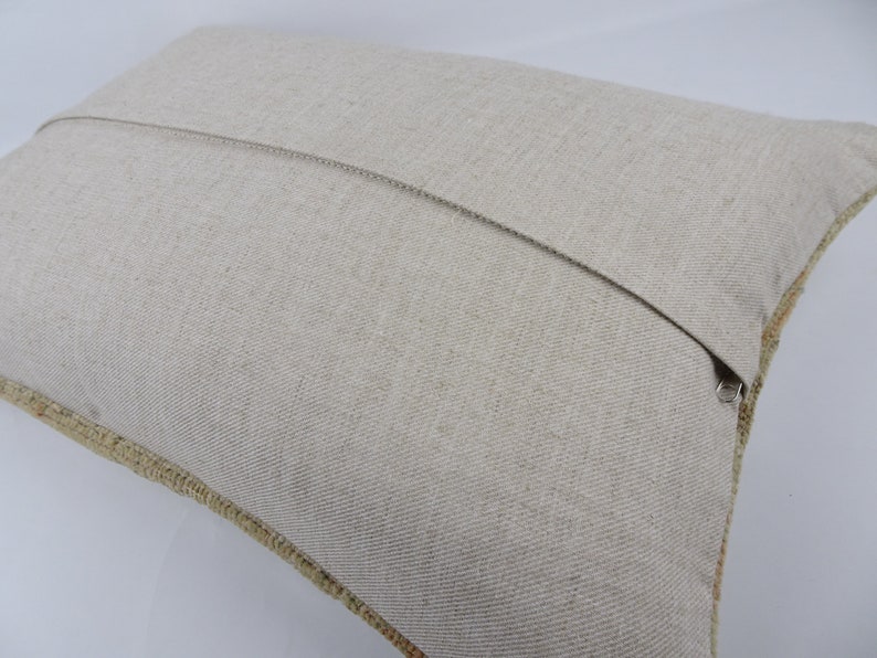 Oushak Rug Pillow,24x16 inch 60x40 Cm Turkish Carpet Pillow,Turkish Handmade Pillow,Lumbar Pillow Cover,Bohemian Decorative Carpet Pillow.
