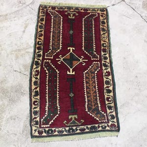 Mini Turkish Carpet Rug,2.11&quot;x1,9&quot; Feet 89x53 Cm Anatolian Handmade Carpet Rug,Small Kid Room Decor Carpet Rug.