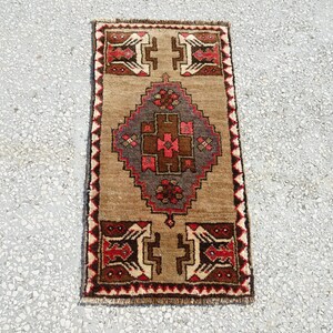 Mini Carpet Rug,2,10&quot;x1,6&quot; Feet 86x46 Cm Turkish Vintage Carpet Rug,Oushak Mine Size Carpet Rug,Decorative Yastık Carpet Rug.