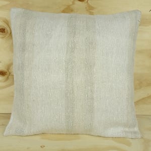 Housse de coussin kilim chanvre rayé : coussin décoratif bohème (20 x 20 pouces)