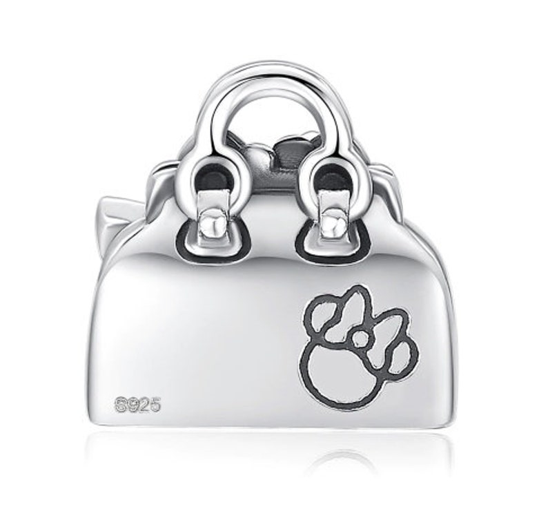 100/% Genuine 925 Sterling Silver Dazzling Women Love Handbag Charm Beads fit Charm Bracelet /& Necklace