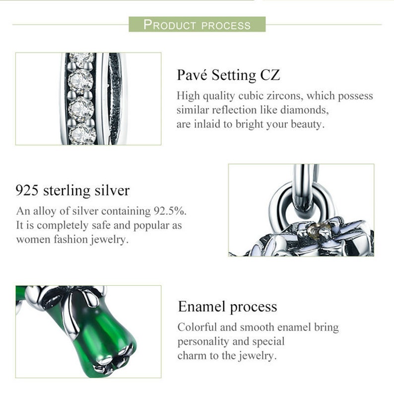100/% Genuine 925 Sterling Silver Daisy Flower Green Color Enamel Pendant Charms fit Women Bracelets jewelry Making
