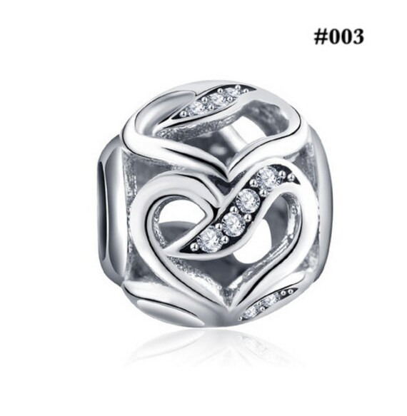 Solid 925 Sterling Silver White Cubic Zirconia Christmas Tree Charm Bead 006 for European Snake Chain Bracelets