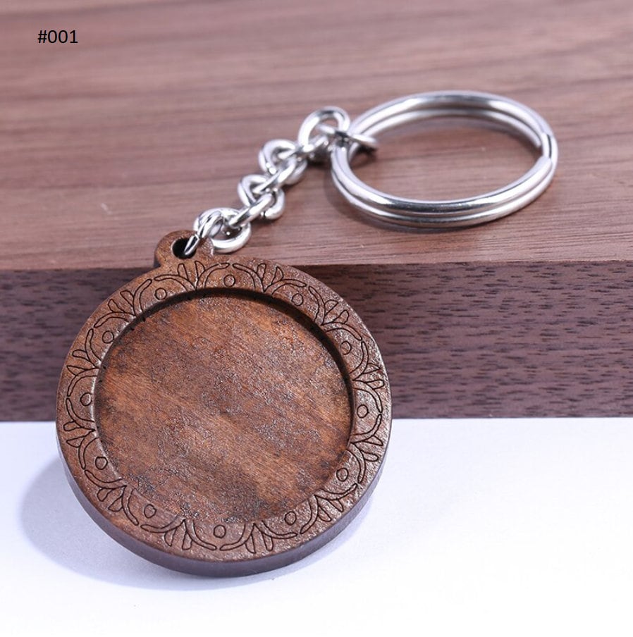 5pcs 30mm Round Wood Cabochon Keychain Base Settings Blank Etsy