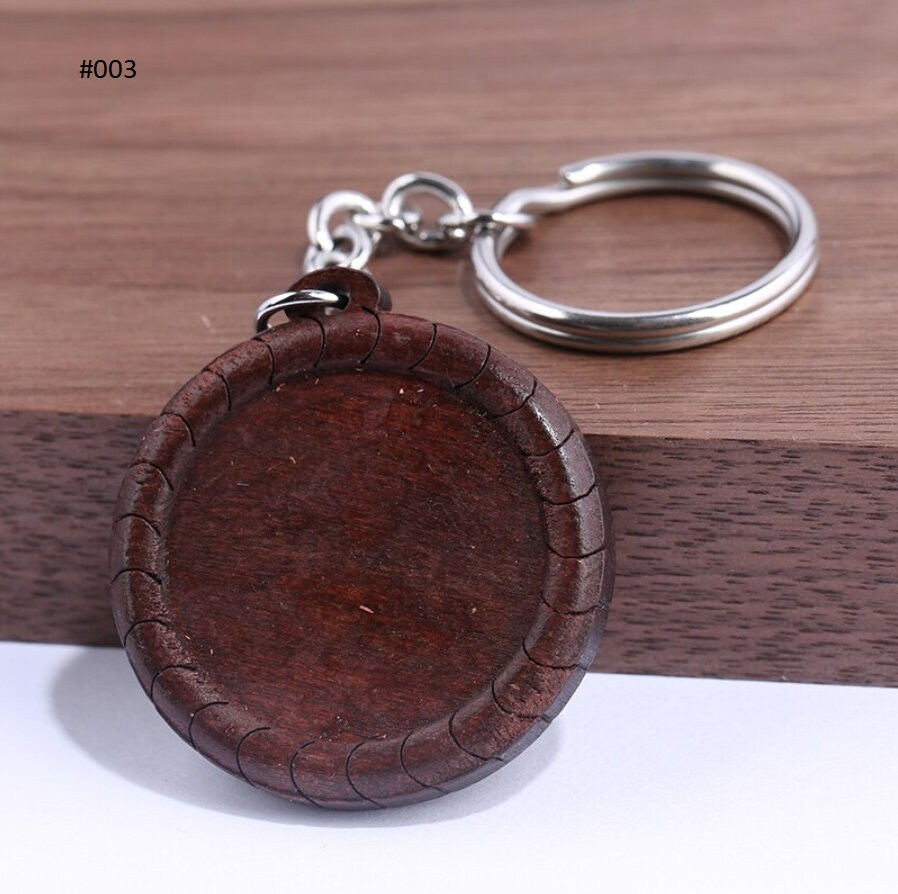 5pcs 30mm Round Wood Cabochon Keychain Base Settings Blank Etsy