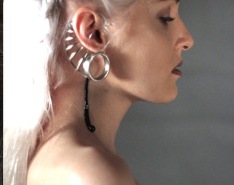 futuristic Ear cuff , Spiral earring earcuff, Elven ear cuffs, Festival jewellery, Fairy, Fantasy, Burning man accessories, cosplay