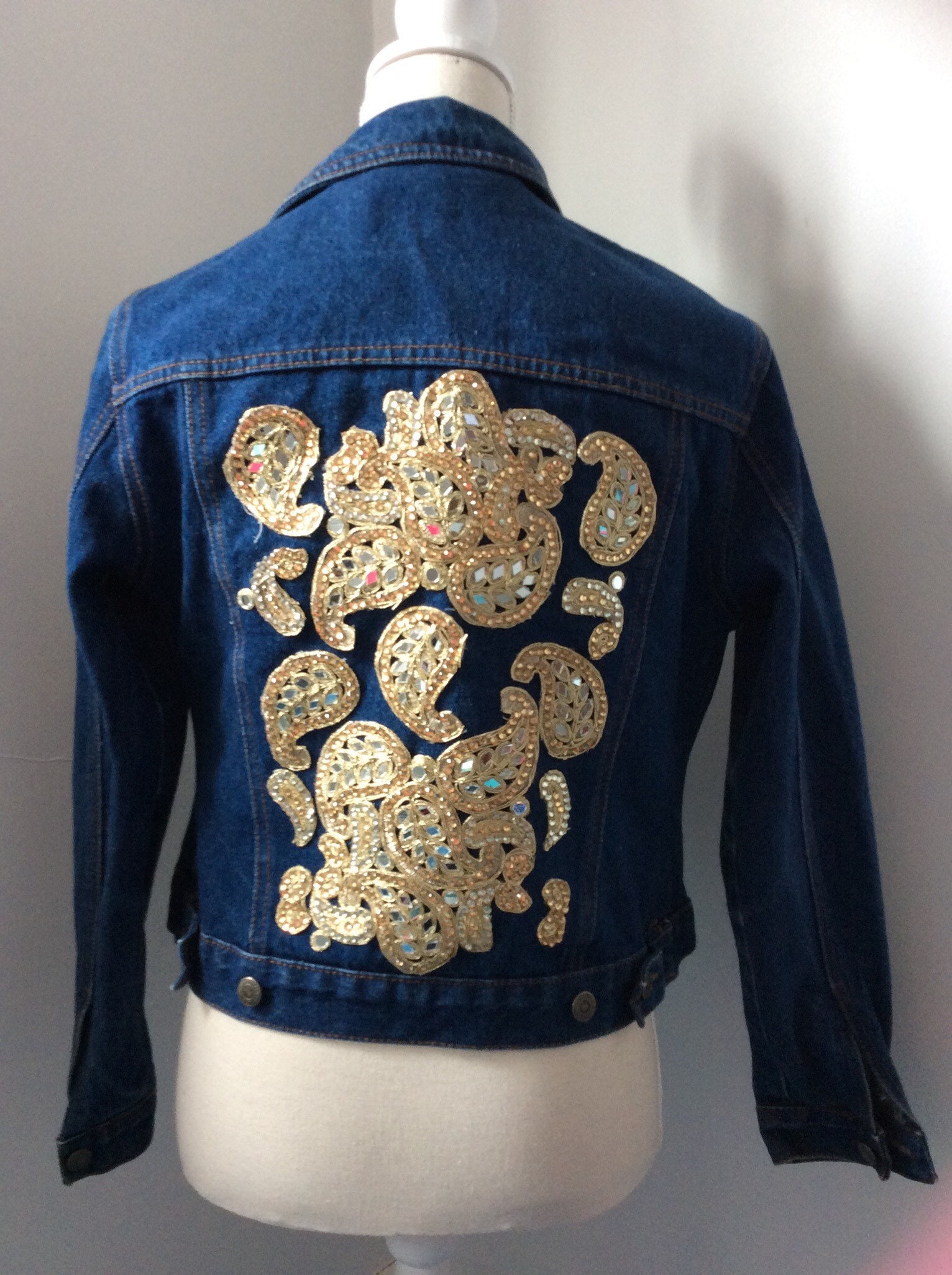 Denim Jacket Embellished With Crystals and Embroidery - Etsy
