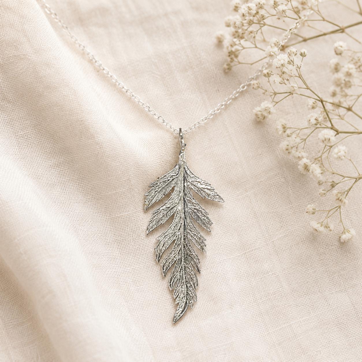 Fern Necklace With Silver Chain, Unique Gift for Her, Botanical