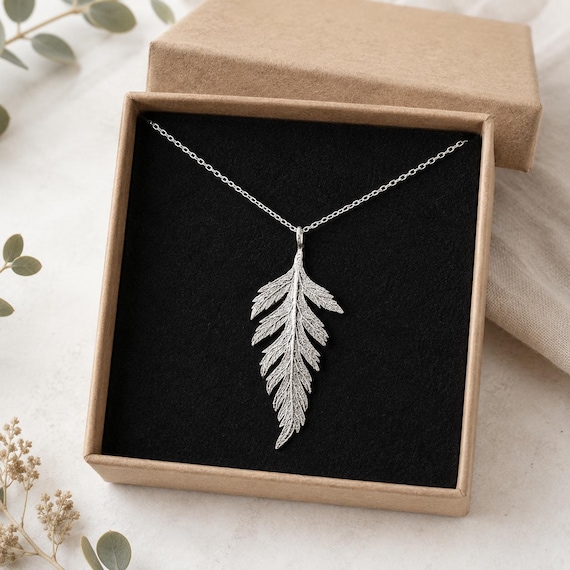 Fern Necklace With Silver Chain, Unique Gift for Her, Botanical