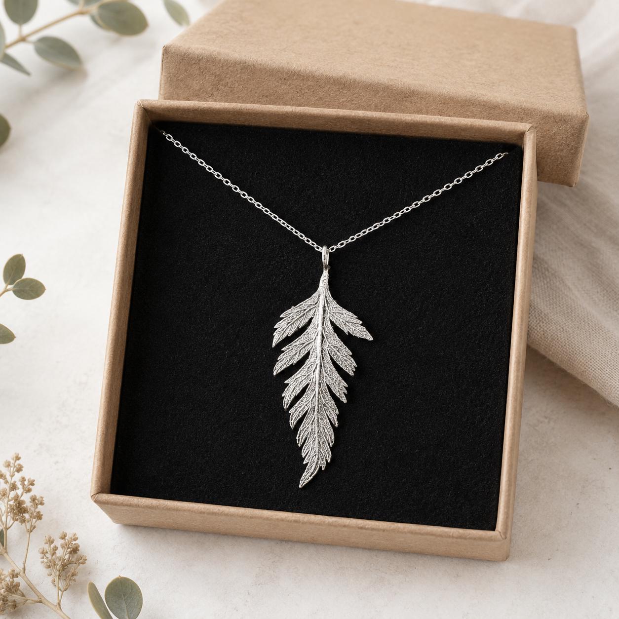 Fern Necklace With Silver Chain, Unique Gift for Her, Botanical