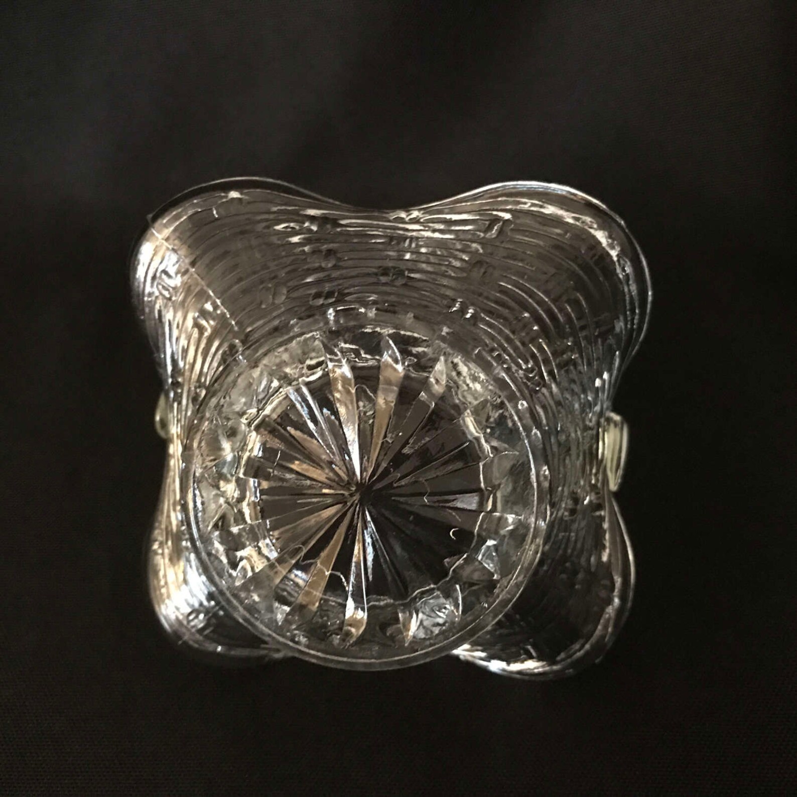 Little Clear Glass Basket with Handle Vintage Etsy