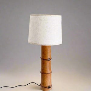Organic Bamboo Table Lamp large Mid-Century Modern Style