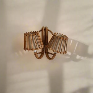 Vintage Style  Rattan Double Wall Sconce Lamp, Hallways, Bedroom, Living Room Wall Lighting