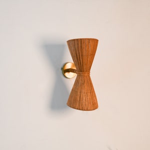 Up Down Interior Wall Light, Handcrafted Rattan, Stylish Lighting