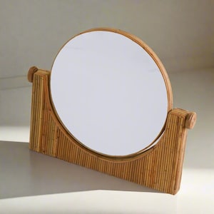 Rattan Vanity Mirror, Make-up Mirror, Table Mirror