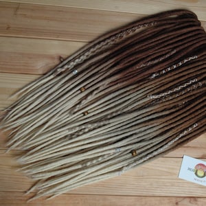 Merino Wool Dreads: Blonde Ombre DE Dreadlocks Extensions