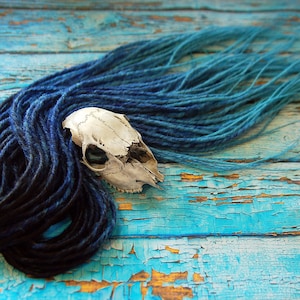 Synthetic Double Ended Dreads, Black Blue Ombre (50-60cm, Thin)