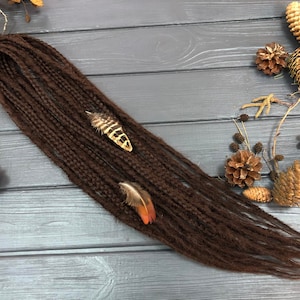 Dark Brown Synthetic Dreadlocks: Boho Hair Extensions (DE or SE)