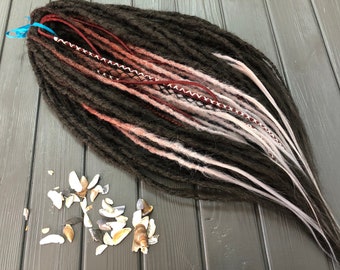 Ombre Synthetic Dreadlocks: Black Reddish Brown Boho Hair Extensions