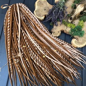 Wool Ombre Dreadlocks: Light Brown, Blonde, Cinnamon Dreads