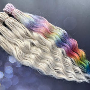 Curly set de se dreadlocks extension Blonde icy platinum LGL5 light blonde Dreadlocks Wavy dreadlocks extension Curls Rainbow Festival curls