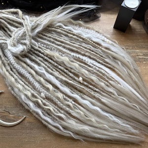 Curly Textured Dreadlock Extensions: Ash Blonde Synthetic Dreads with Bohemian Curls