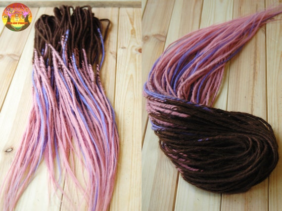 5 De 70 De Synthetic Double Ended Dreads Dark Brown Purple Etsy