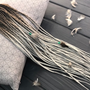 Ombre Henlon Dreadlocks Set: Dark Brown, Silver Grey, Ash Blonde