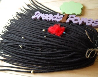Handmade Wool Dreads: Black Merino, Double Ended (Soft & Natural)