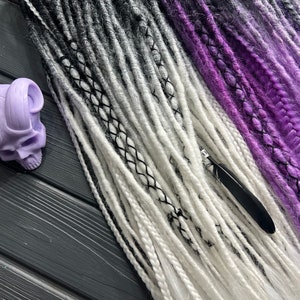 Purple Ombre Synthetic Dreads: Braids & Fishtail Hair Extensions
