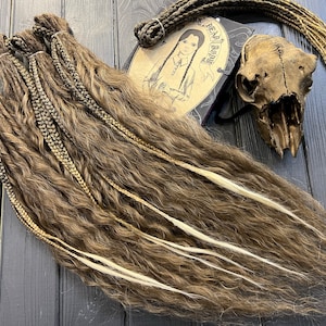Cachos dread com aparência natural, cachos sintéticos, tranças misturadas, castanho claro, creme irlandês, tranças loiras, castanho dourado, loiro, extensões de luxo de qualidade, boho