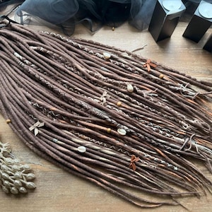 DE Brown Dreadlock Extensions: Textured henlon Dreads