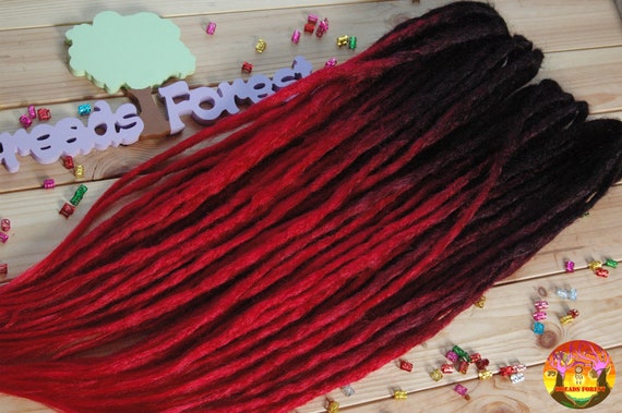 double ended synthetic dreads red to black