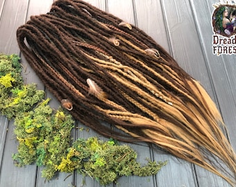 Ombre Brown to Blonde Synthetic Dreadlock Extensions: Boho Braided Hair
